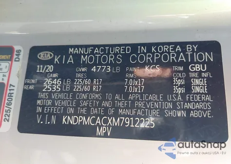 2021 Kia Sportage Lx from USA, damaged, VIN KNDPMCACXM7912225